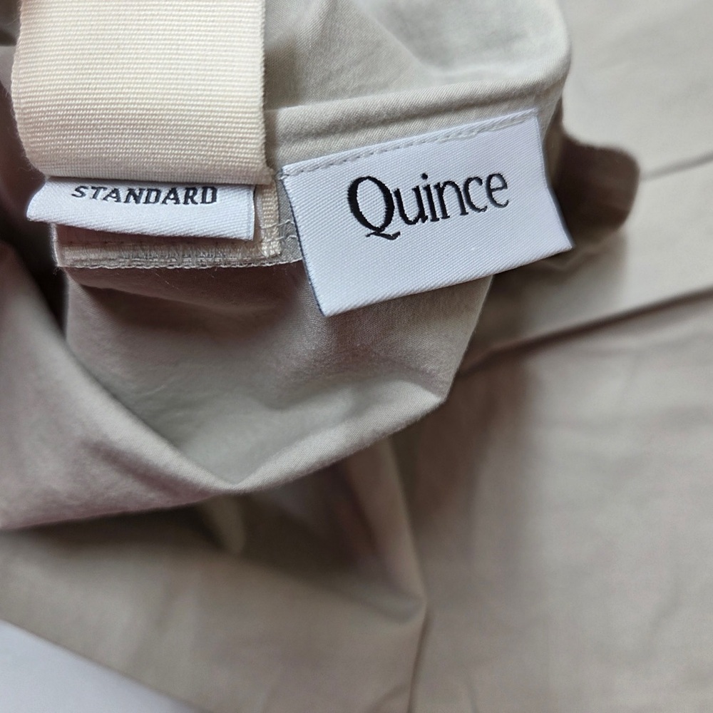 NWT QUINCE Organic Brushed Cotton Sham Set Standard Light Grey 6160 - Picture 5 of 6